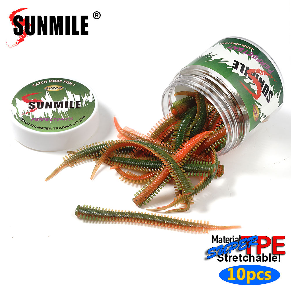 Soft Plastic Lure - SUNMILE เหยื่อหนอนทราย 10 ชิ้น ขนาด 8.2