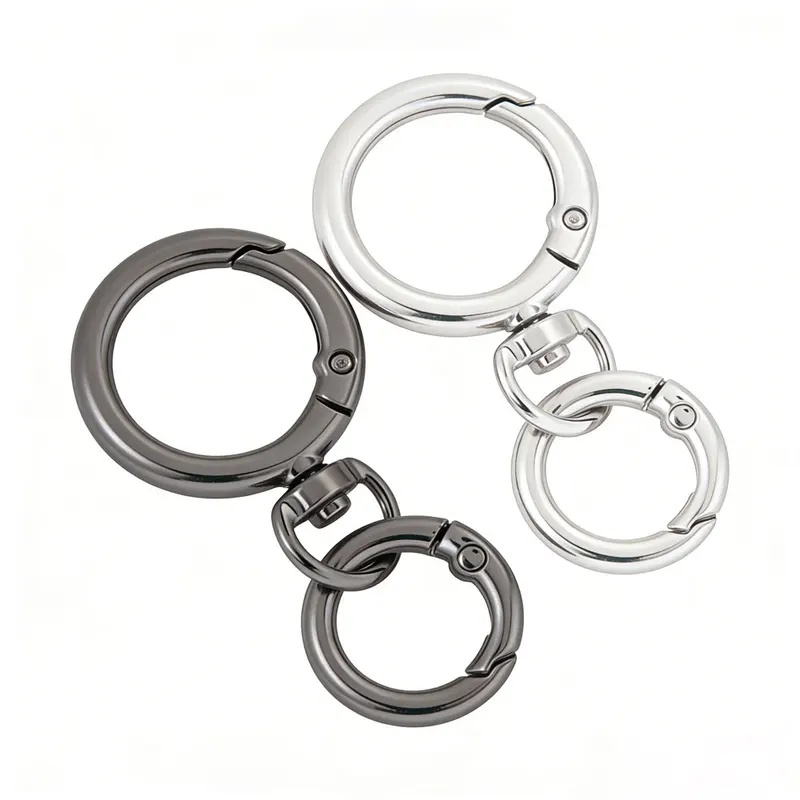 Circle Hook Set - ชุดคาราไบเนอร์แบบสปริงกลม 2 ชุด พร้อมห่วงโอริง ตัวล็อคแบบหมุน ตัวเกี่ยวโลหะ