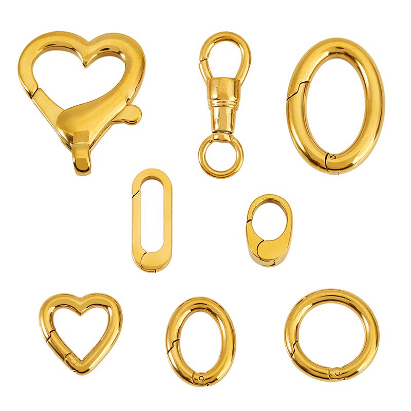 Circle Hook Set - ตัวล็อคสแตนเลส 2 ชิ้น รูปทรงวงรี หัวใจ วงกลม