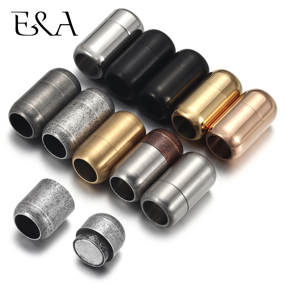 Circle Hook Set - สแตนเลส 3 มม.-8 มม.แม่เหล็ก Clasps สร้อยข้อมือหนังแม่เหล็กลูกไม้หัวเข็มขัดสร้อยคอ
