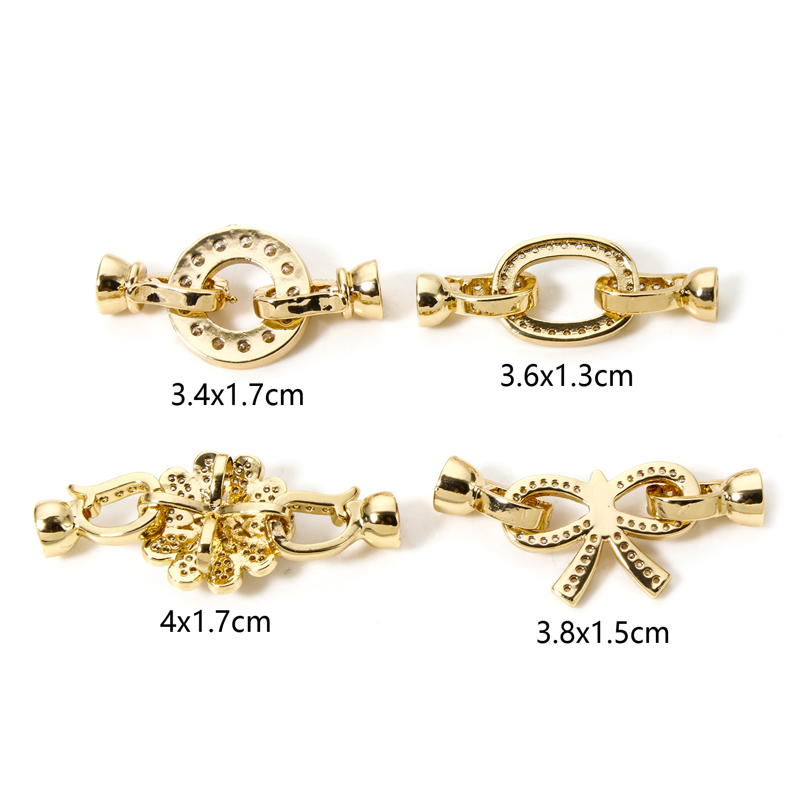 1 PC ทองเหลืองพับ Clasps ทองสี - Circle Hook Set บทวิจารณ์และราคา