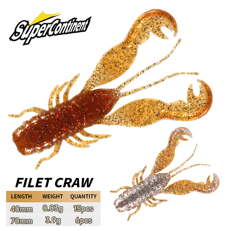 2023 Supercontinent Filet Craw - Soft Plastic Lure บทวิจารณ์และราคา